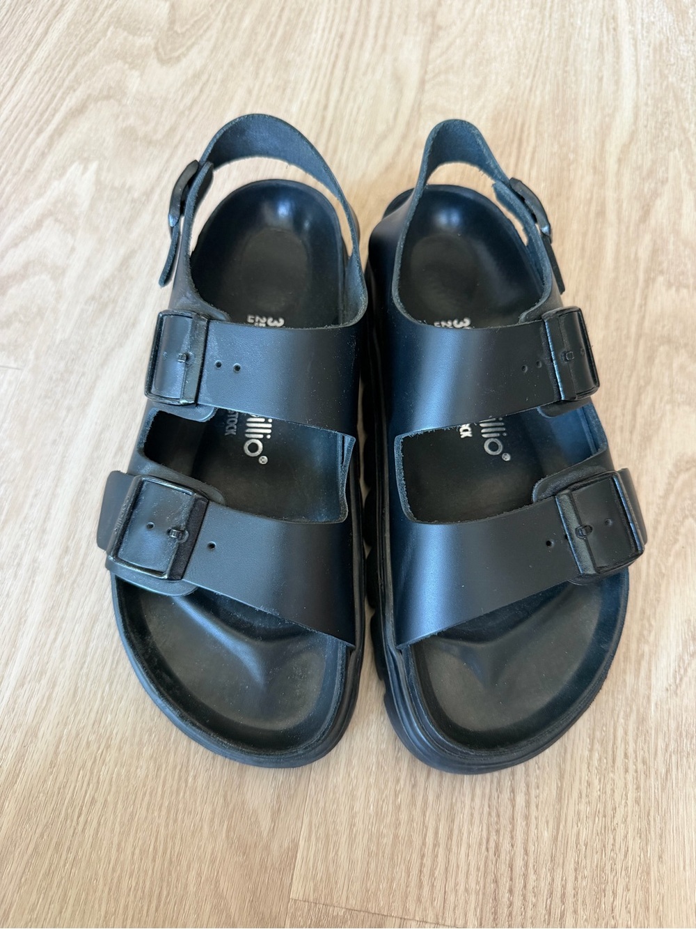 Birkenstock Black Double Buckle Sandals - Picture 2 of 6